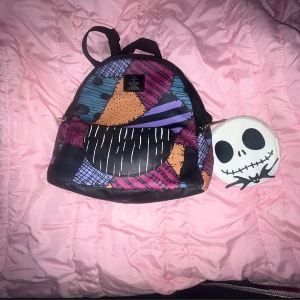 Loungefly Multicolor Patchwork Backpack With Whit… - image 3